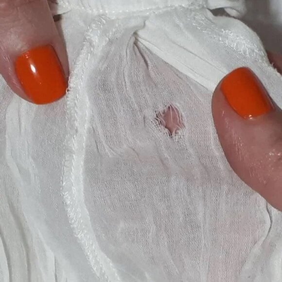 NWT Free People ivory eyelet detail open back cotton top, M - Picture 9 of 11